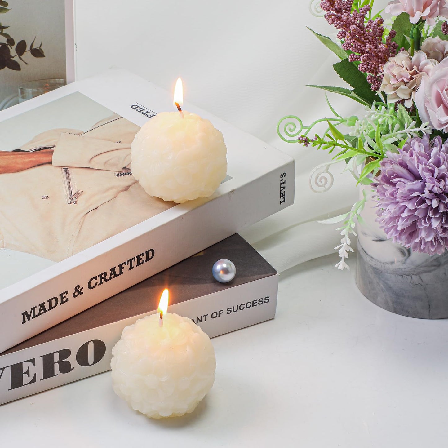 Roowest 50 Pack Wedding Candles Favors Set Include Rose Ball and Greenery Thank You Cards Party for Guests Bridal Shower Return Gifts Keepsakes