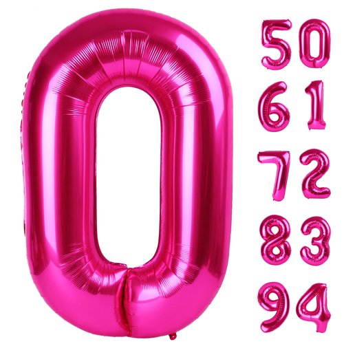 Hot Pink Number 22 Balloons 40 inch, 22 Number Balloons, 22nd Birthday Decorations, 22 Year Old Women Hot Pink Party Supplies