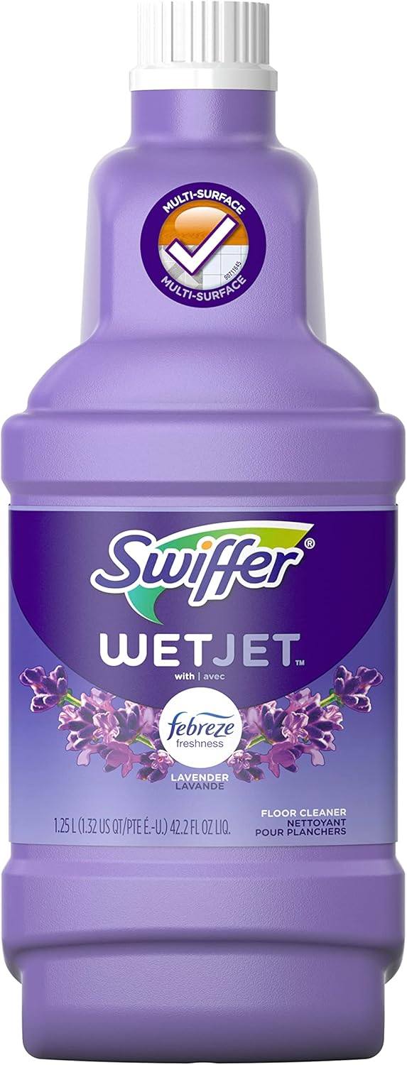 Swiffer | Floor Cleaner Solution Refill - Lavender Scent, 42.2 Fl Oz, Pack of 4