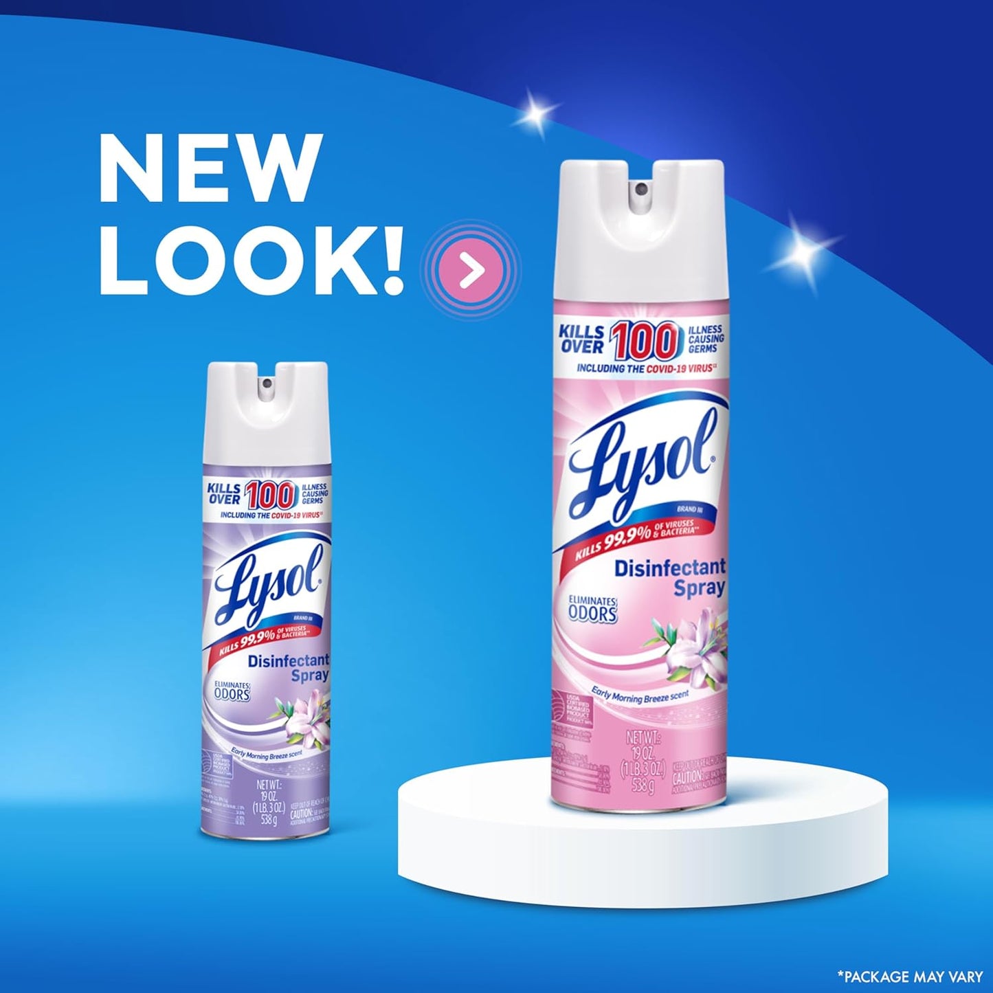 Lysol Disinfectant Spray - Antibacterial & Sanitizing Formula | Early Morning Breeze, 19 Fl Oz (Pack of 2)