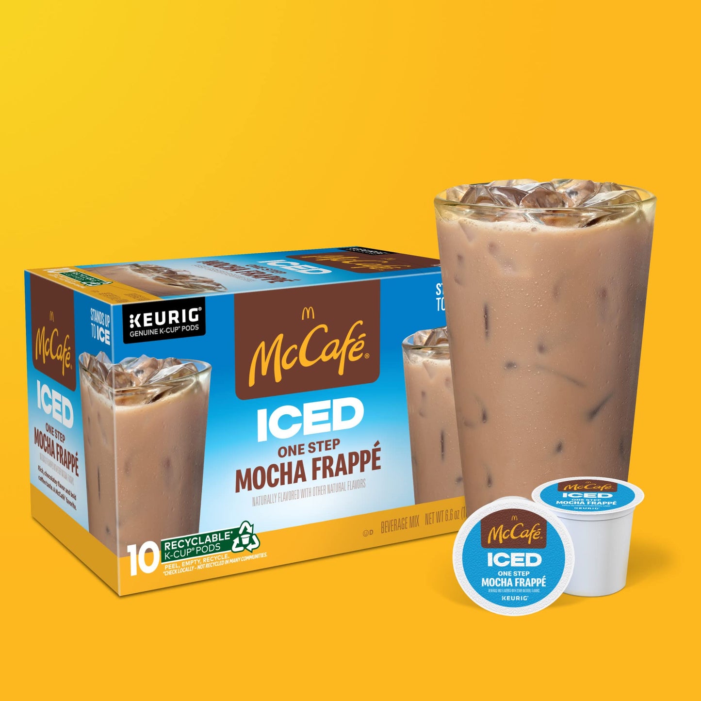 McCafe ICED One Step Mocha Frappe, Keurig Single Serve K-Cup Pods, 60 Count (6 Packs of 10)