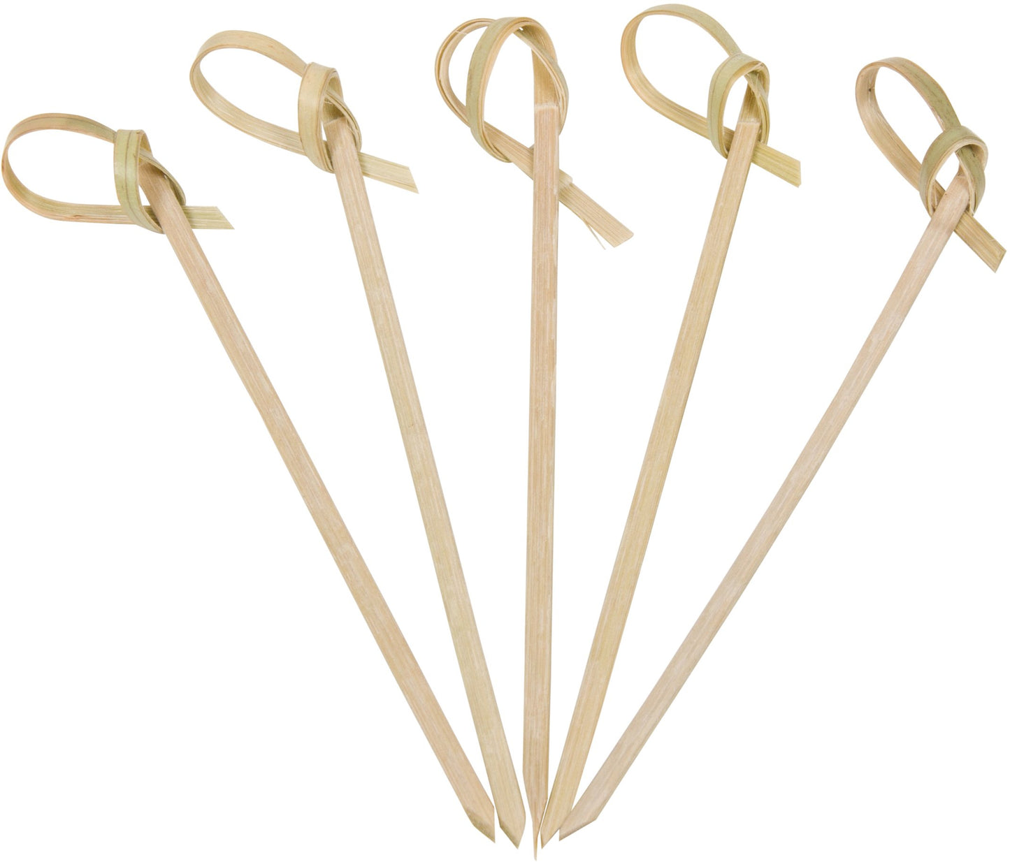 200 Count | KingSeal Bamboo Wood Flower Knot Picks, Skewers, 3.5 Inches, Perfect for Cocktails and Appetizers - 2 Packs of 100 Count