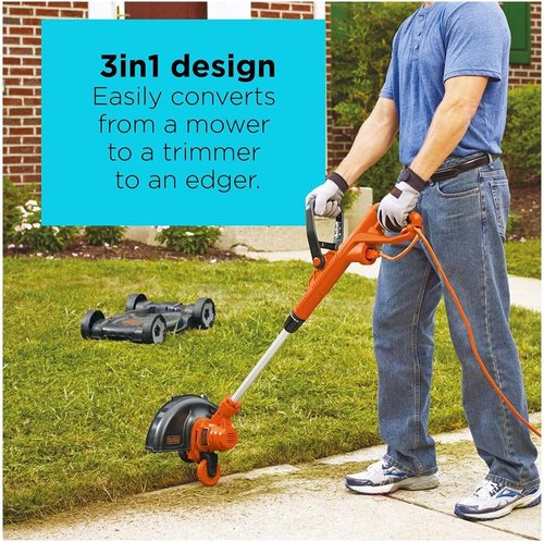 BLACK+DECKER 3-in-1 String Trimmer, Edger & Lawn Mower - 6.5-Amp, 12-Inch, Corded Power Tool