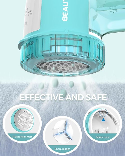 Beautural Fabric Shaver - Lint Remover with 2-Speed Settings & 2 Replaceable Blades | Battery Operated, Ideal for Sweaters & Clothes