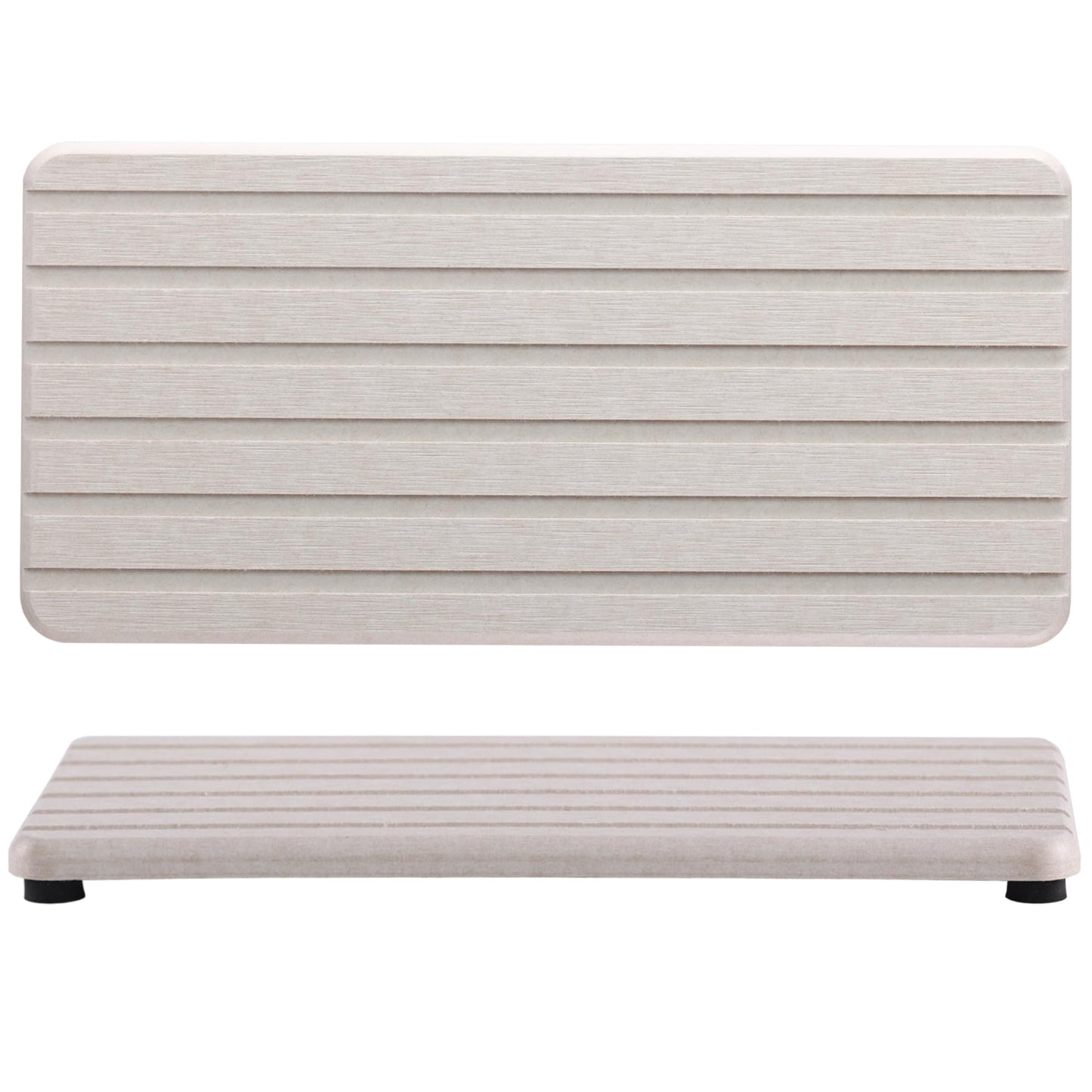 NiuYichee 2 PCS Water Absorbent diatomite Coasters, 8.3" x 4" Water Absorbing Stone Tray for Sink, Stone Drying mat for Kitchen Counter, Stone soap Tray Used for Hand Soaps & toiletries & Plants