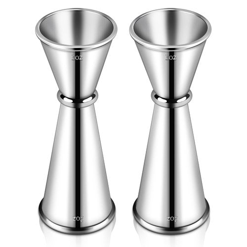 2 Pcs Jigger for Bartending, Premium 304 Stainless Steel Jigger 2 oz 1 oz, Professional Heavy-Duty Double Jigger, Cocktail Jigger, Cocktail Measuring Cup