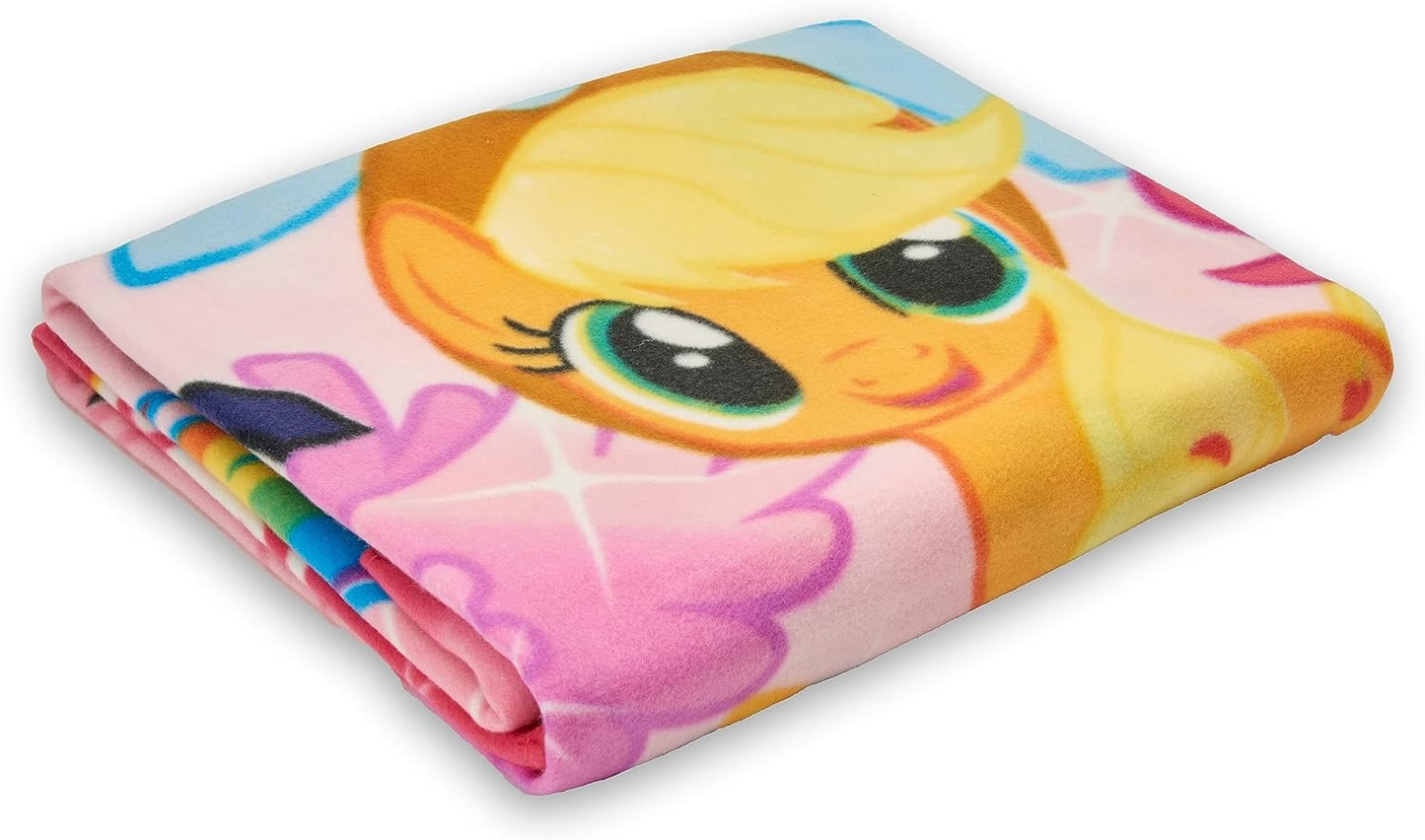 My Little Pony 'Happy Herd' Fleece Throw Blanket - 45x60, Multi-Color Cozy Blanket