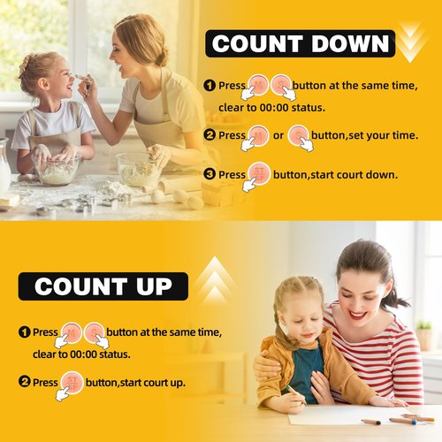 Classroom Timers for Teachers Kids Large Magnetic Digital Timer Teacher Supplies 2 Pack-Orange Purple
