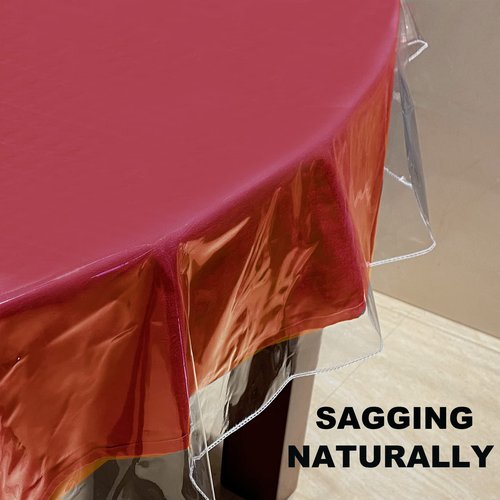 FeelingWarm Clear Table Cover Protector - Oval Clear 60x 90 Inch Plastic Tablecloth Vinyl Transparent Kitchen Waterproof Dining Desk Protector