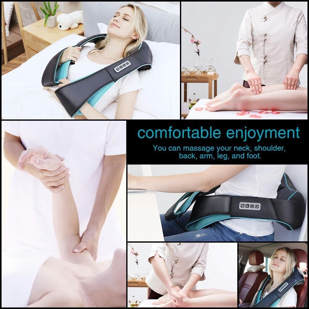 Mo Cuishle Shiatsu Neck & Back Massager with Heat - Electric 4D Deep Tissue Relief for Mom & Dad