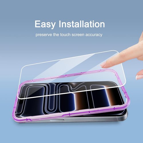 Ailun Screen Protector for iPhone 17 Pro Max - 3 Pack, Tempered Glass, Installation Frame, Case Friendly
