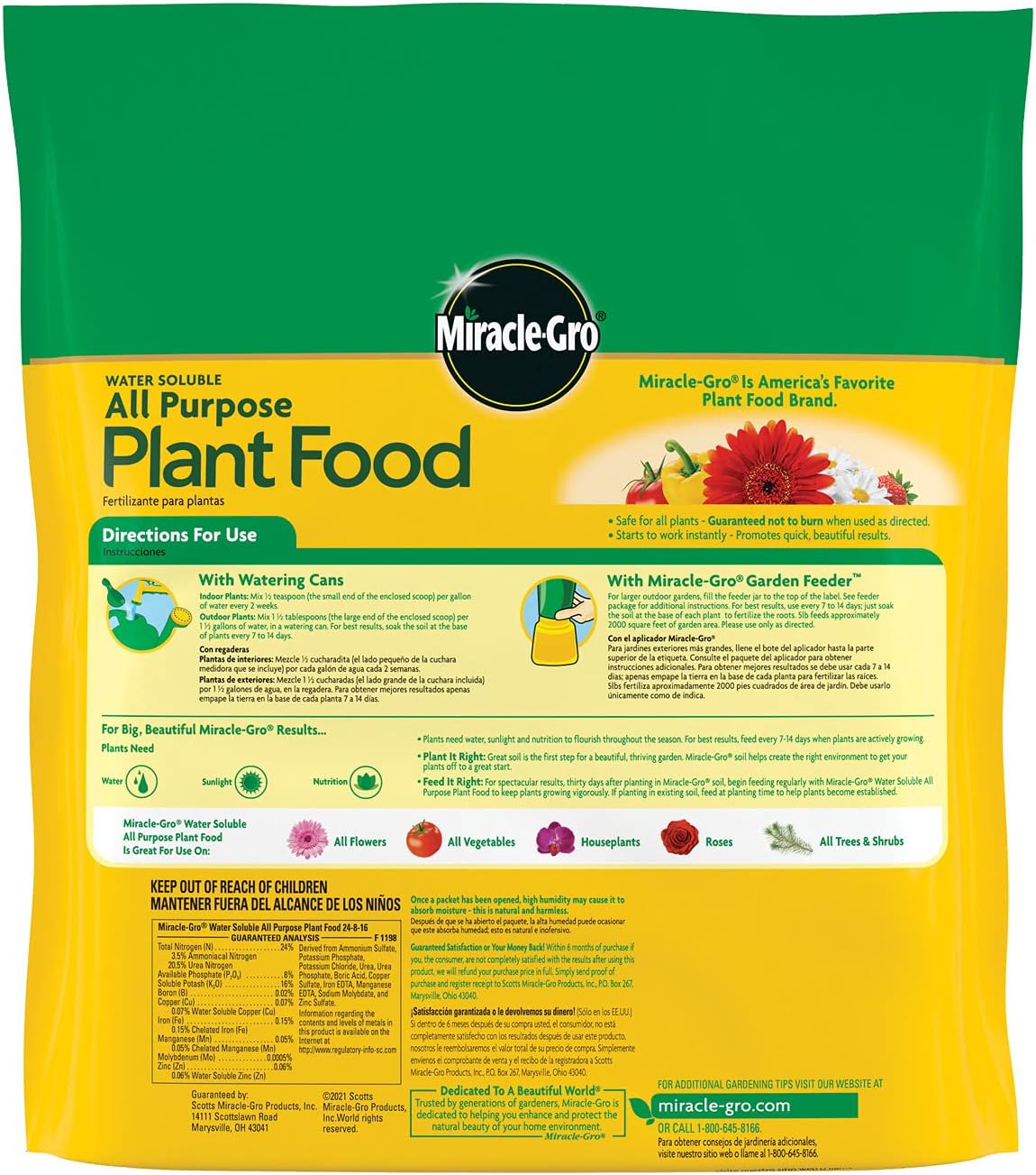 Miracle-Gro Water Soluble Plant Food - All-Purpose Fertilizer for Indoor & Outdoor Plants | 5 lb Bag