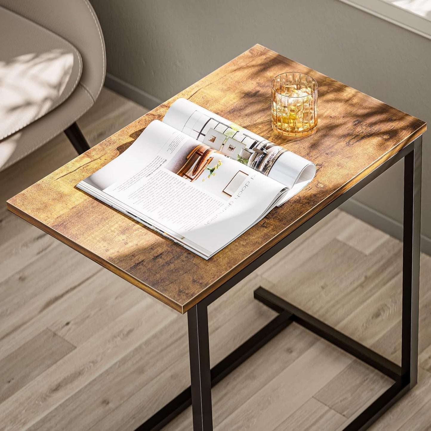 Pipishell C Shaped End Table Set of 2 - Versatile Sofa Side Tables for Living Room | 27 Inches High