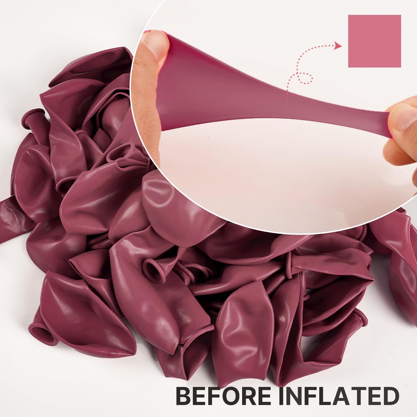 PartyWoo Mauve Balloons 50 pcs 12 Inch Dark Hot Boho Pink Balloons for Wedding Baby Shower Gender Reveal Valentine's Day Bridal Shower Graduation Birthday Party Decorations Pink-F02