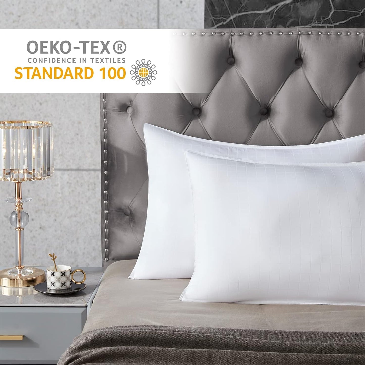 Lifewit Queen Size Bed Pillows - Soft Supportive Cooling Pillows for Side, Stomach & Back Sleepers | Set of 2