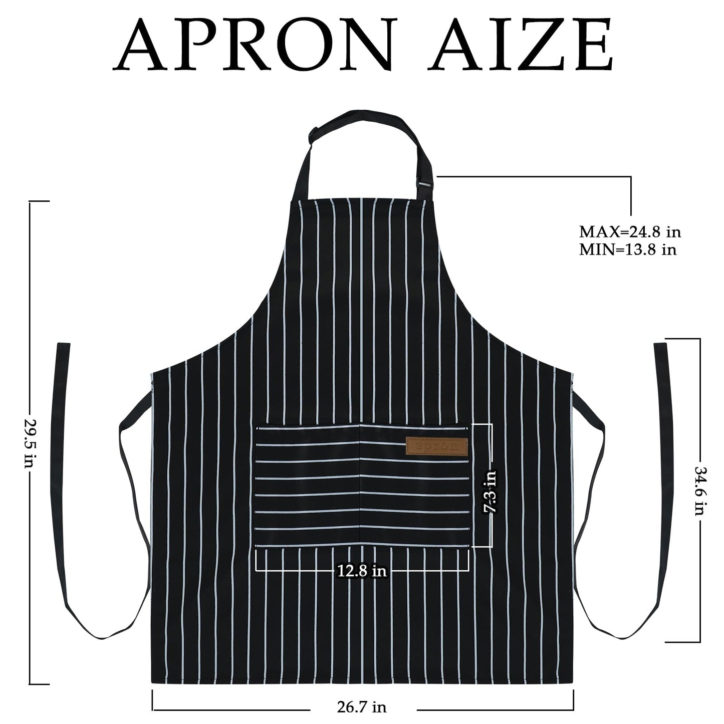 Taidven 2 Pack Apron - Unisex, Adjustable Bib Kitchen Apron, Cooking Apron, Aprons for Women with Pockets, Chef Aprons for Men