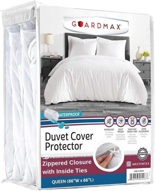 Guardmax Waterproof Duvet Cover - Premium Jersey Fabric, Bed Bug & Allergen Proof | Queen Size (86 x 86)