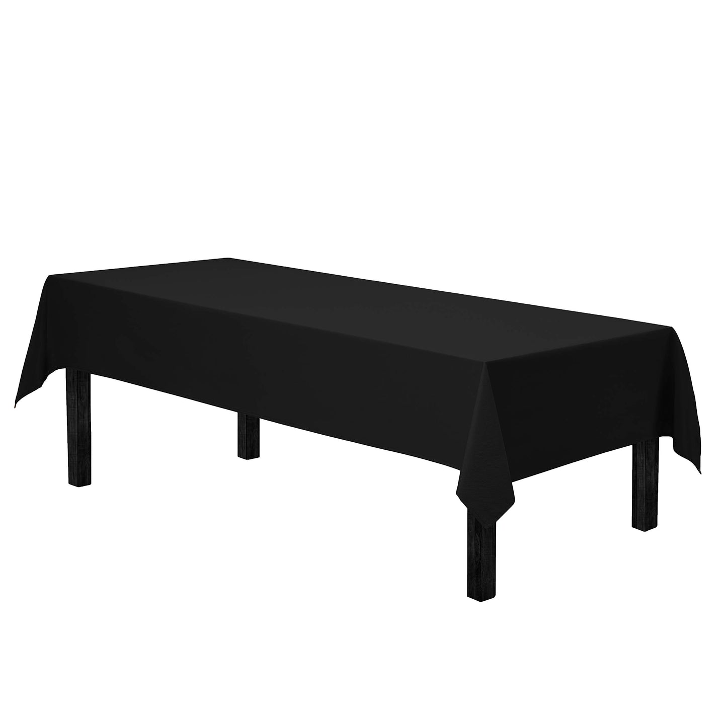 Gee Di Moda Rectangle Tablecloth - 60 x 102 Inch Black Table Cloth for 6 Foot Rectangle Tables - Heavy Duty Washable Fabric - for Holiday Party, Dinner, Weddings, Baby Shower & Events