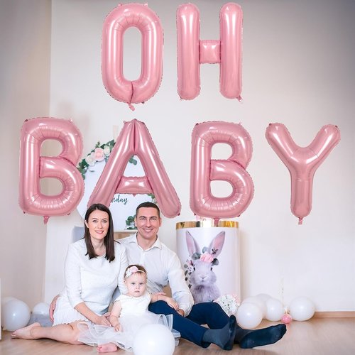 Giant Letter Y Foil Balloon - Baby Pink Pastel Inflatable Alphabet Decor | 40 Inch Custom Balloon for Parties