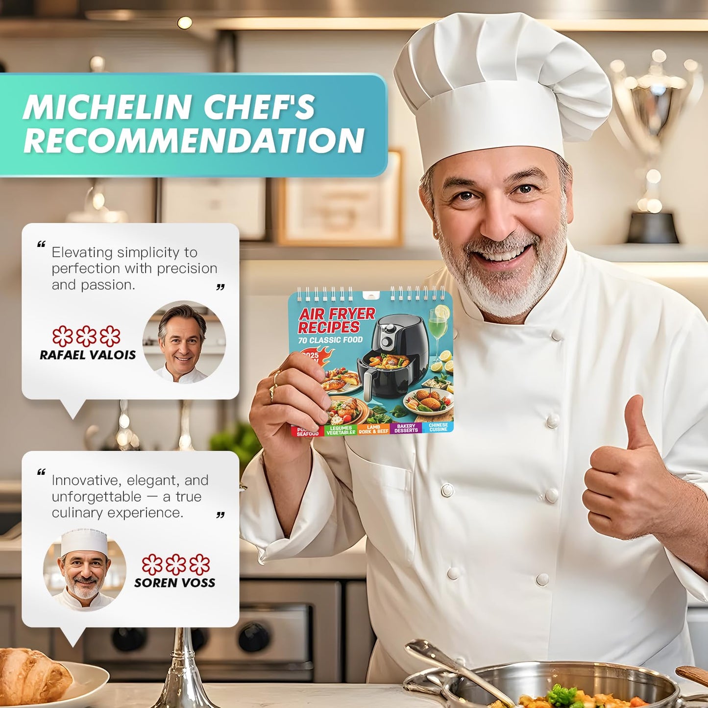 Magnetic Air Fryer Cheat Sheet, Cooking Guide Booklet,70 Illustrated Recipes & Cooking Gifts- Keto Air Fryer Cookbooks for Beginners- Instant Pot Air Fryers Accessories, Kitchen Gadgets
