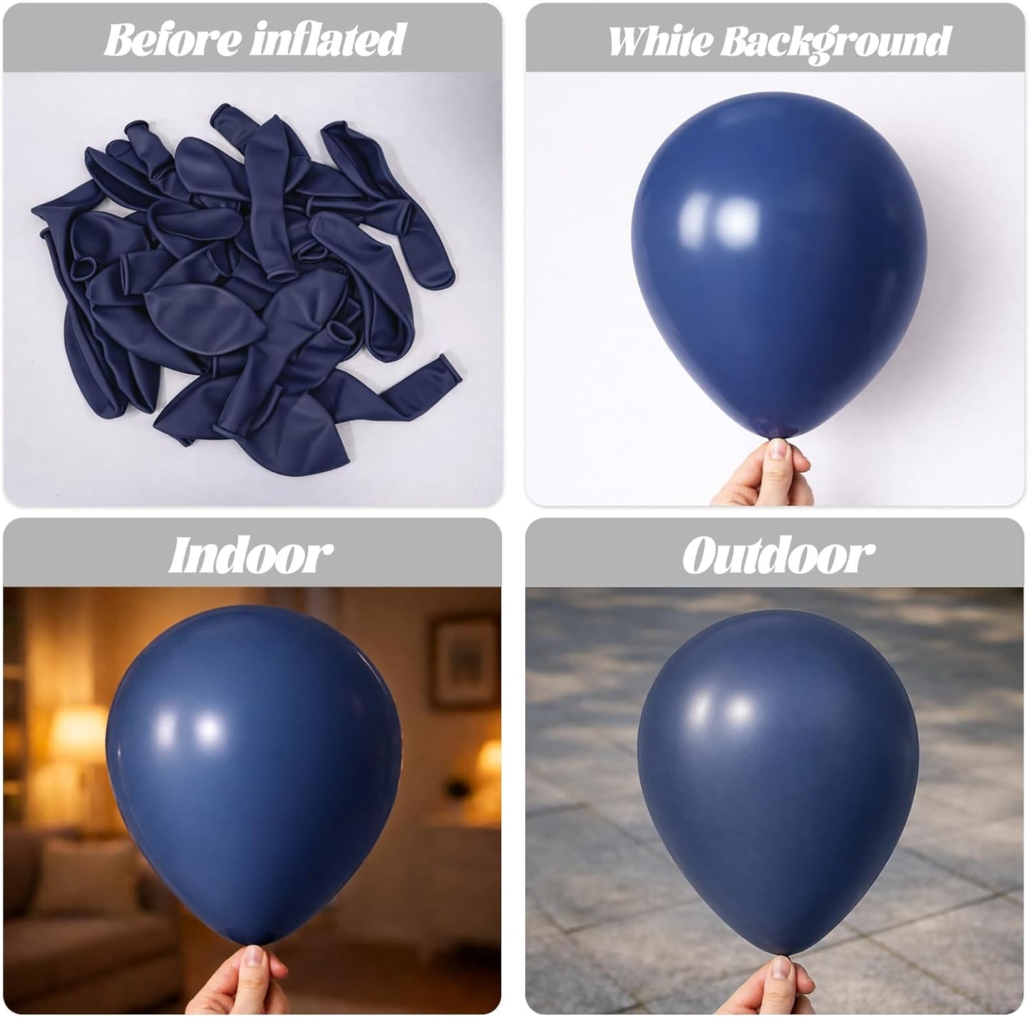 Voircoloria Navy Blue Balloon Garland Kit - 90 Pack of 5-18 Inch Balloons for Parties & Celebrations
