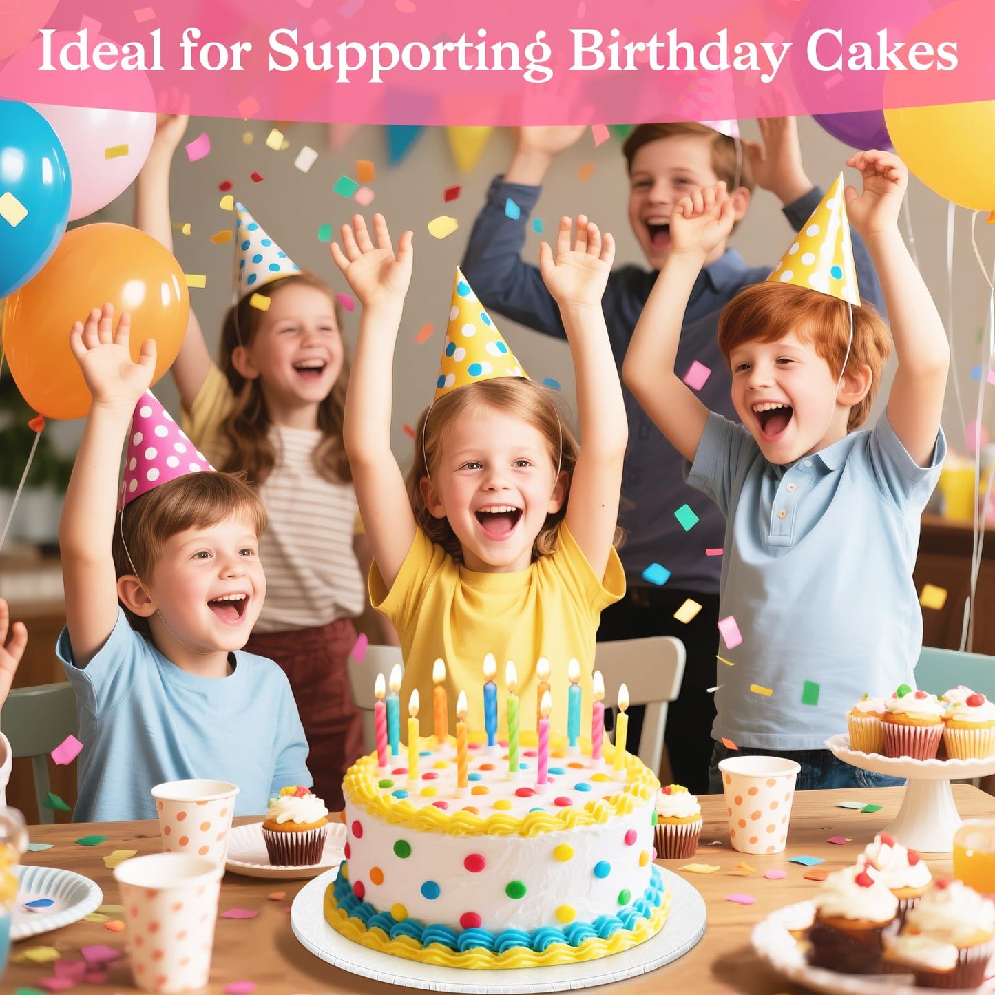 8 Inch Cake Drum, Cake Boards 8 Inch Round, 1/4" White 8in 10in 12in 14in Cake Drums Cardboard Base Board Circles for Pizza Wedding, 2 Pack