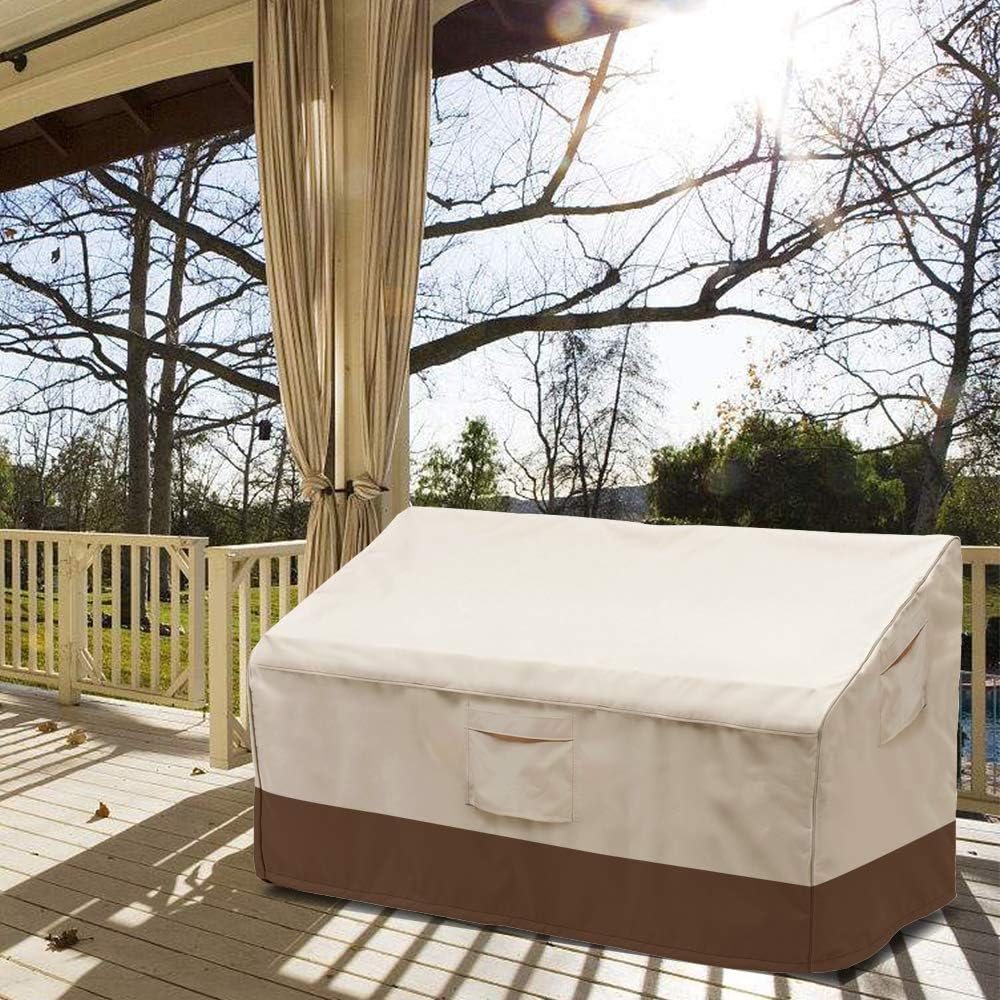 VAILGE Heavy Duty Patio Sofa Cover - 100% Waterproof Outdoor Protection | Large Beige & Brown