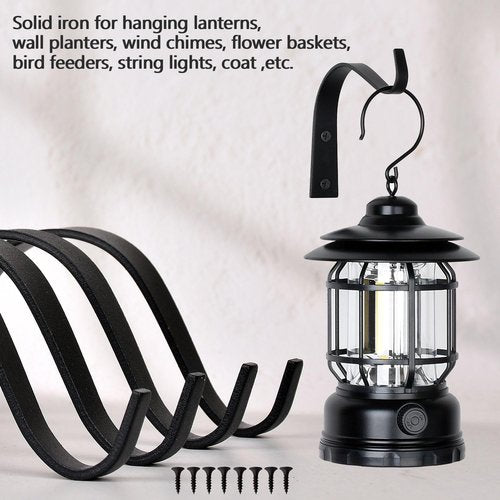 4 Inch Iron Wall Hooks by [Brand Name] - Rustic Plant Hanger Bracket for Indoor/Outdoor Decor