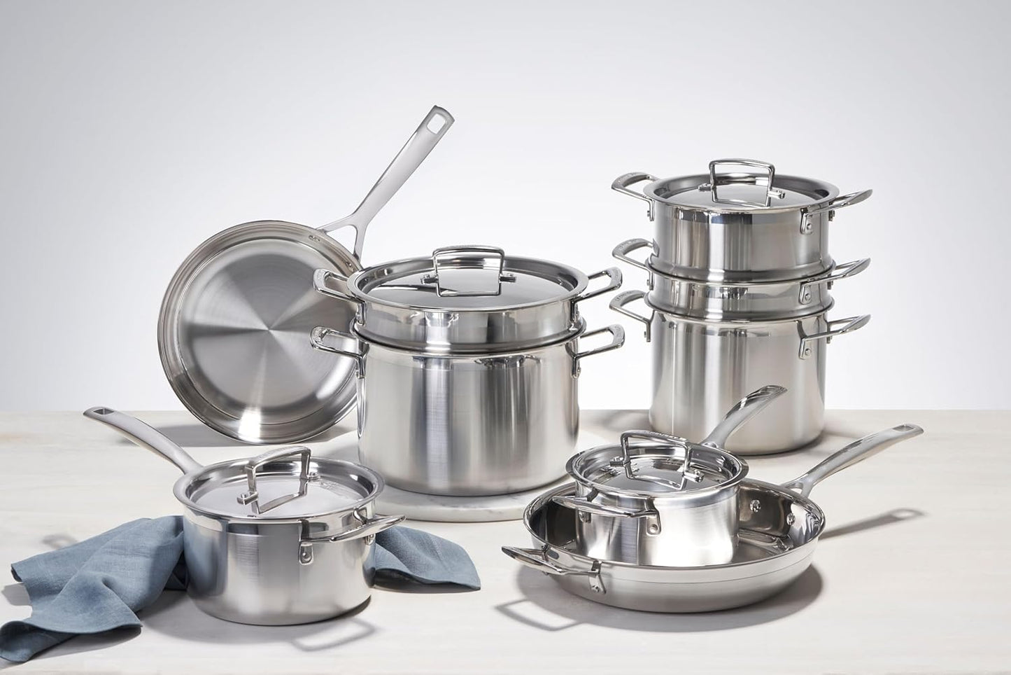 Le Creuset Stainless Steel Saucepan - Classic 3-Ply Design, 3 Quart Capacity