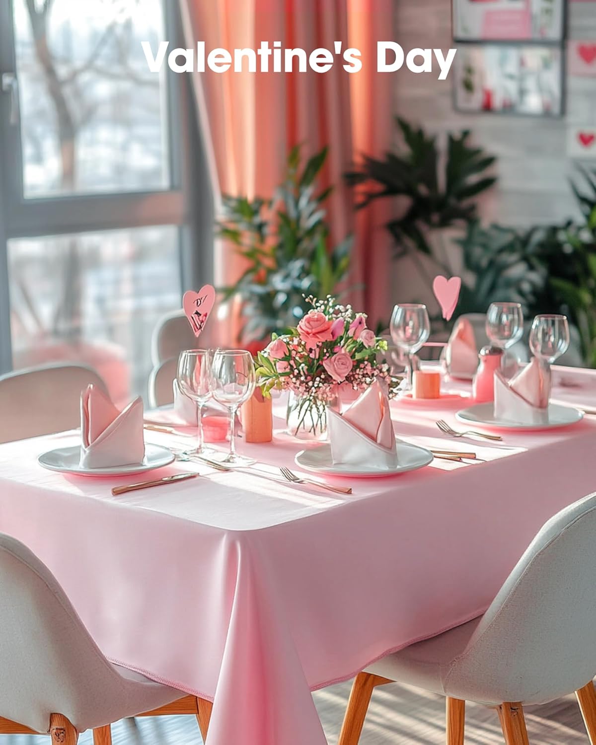 Pureegg Disposable Plastic Tablecloths - 10 Pack, 54 x 108 Inch, Leakproof & Sturdy, Pink for Easter & Parties