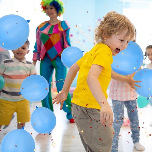 36 Pcs Blue Punch Balloons | with Rubber Band Handle for Easy Grip - Ideal for Kids’ Birthday Party Favors, Classroom & Outdoor Play(Blue)