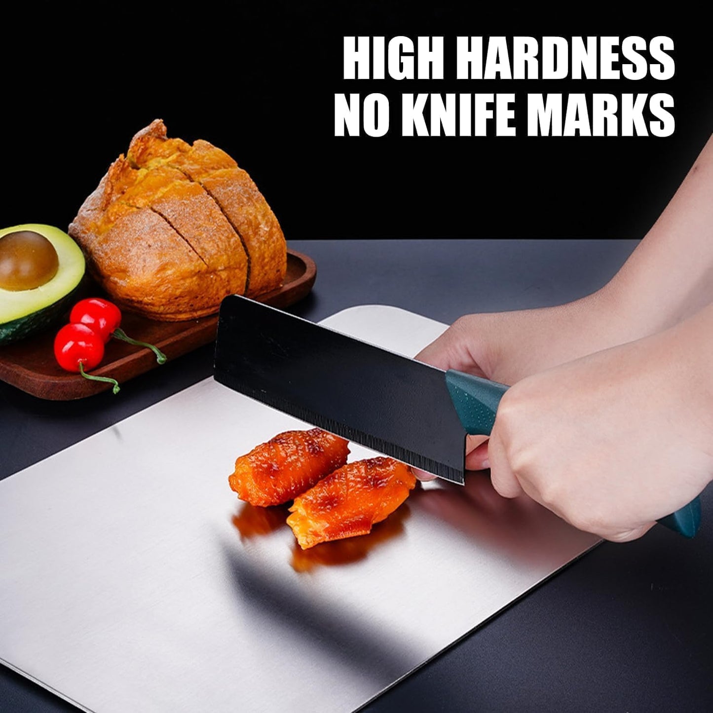 Titanium Cutting Board | 100% Pure Titanium, Double-Sided & Non-Toxic, Dishwasher Safe (12"L x 9"W)