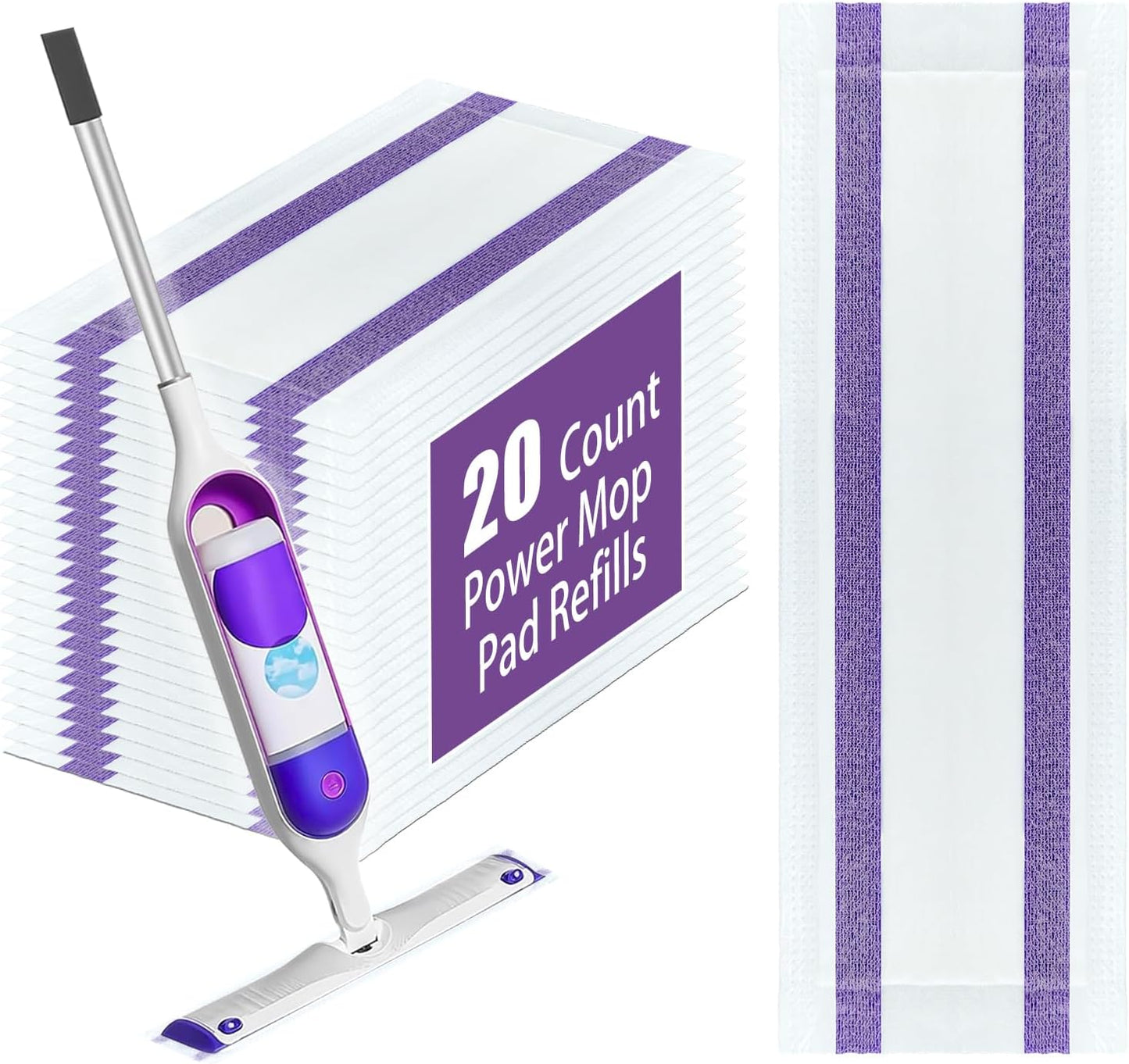 Skiennix Disposable Mop Pad Refills - 20 Super Absorbent Pads for Efficient Floor Cleaning