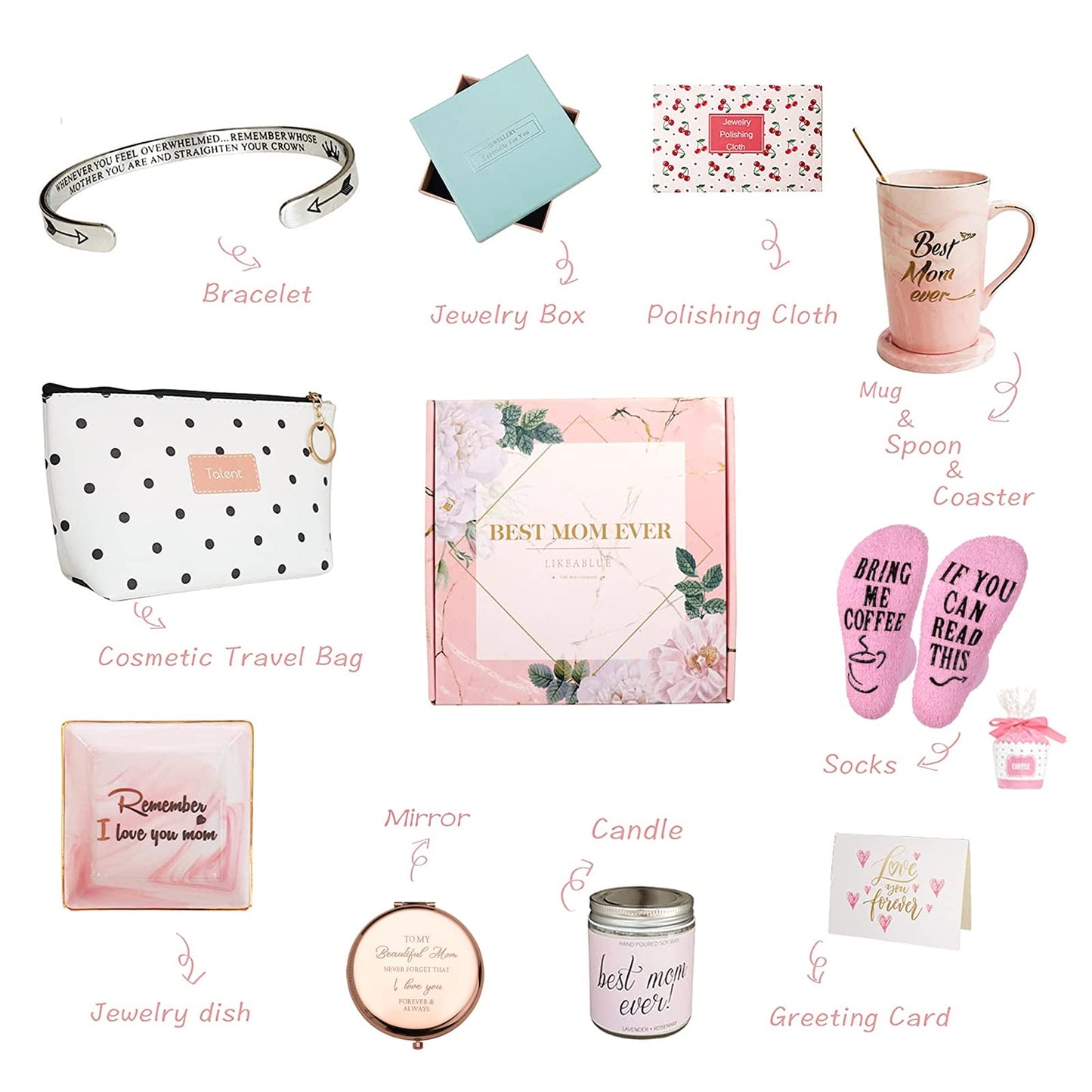 Gifts for Mom, Gift Basket for Mom, Mothers Day Gifts for Mom from Daughter Son Husband, Mom Birthday Gifts, Mom Valentines Day Gifts, Christmas Gifts for Mom, Best Mom Gifts
