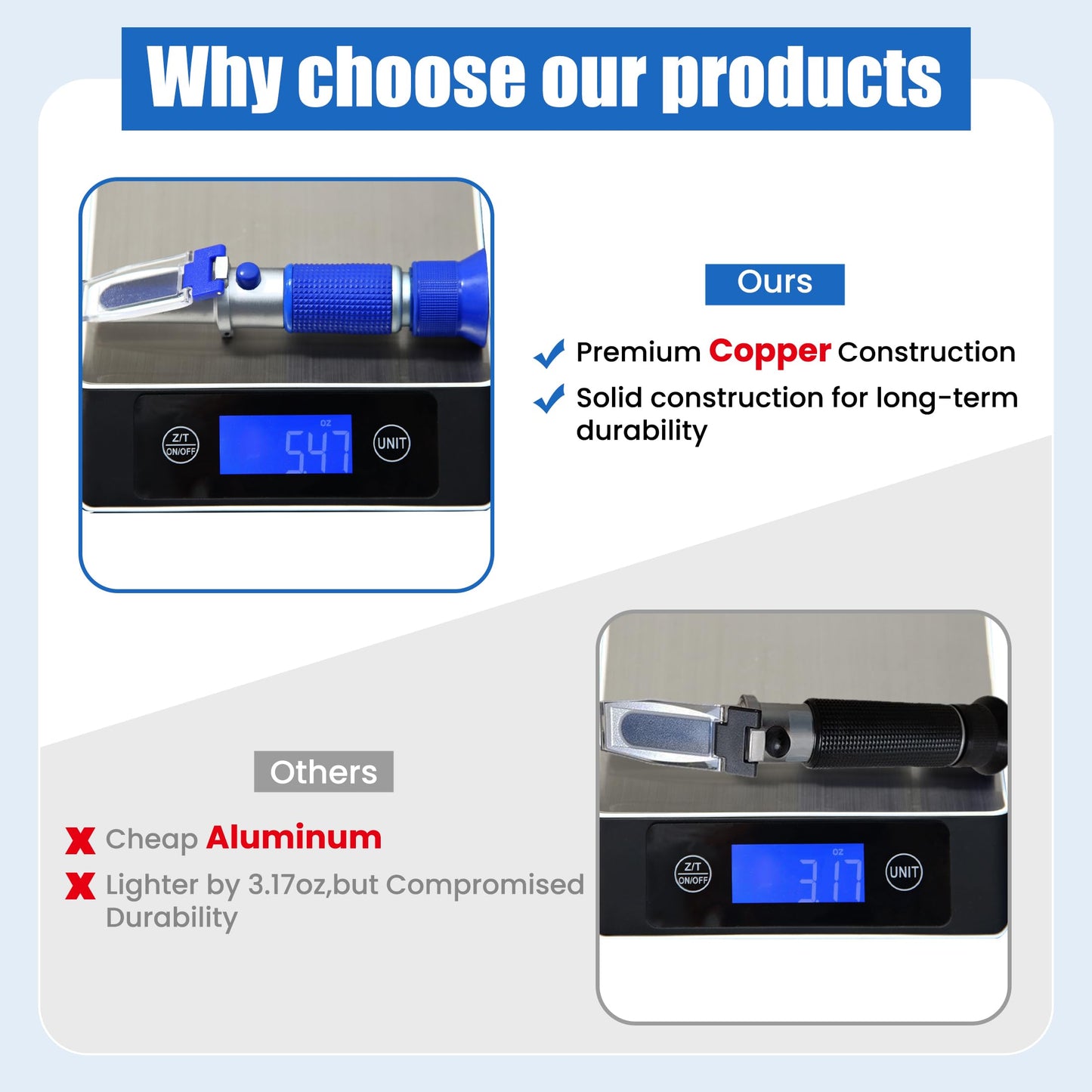 AMTAST DEF Refractometer 0-40% AdBlue Diesel Exhaust Fluid Urea Concentration Refractometer Hand Held Refractometer with ATC for Automotive Diesel, Made of Copper Not Cheap Aluminum (Model AMR001)