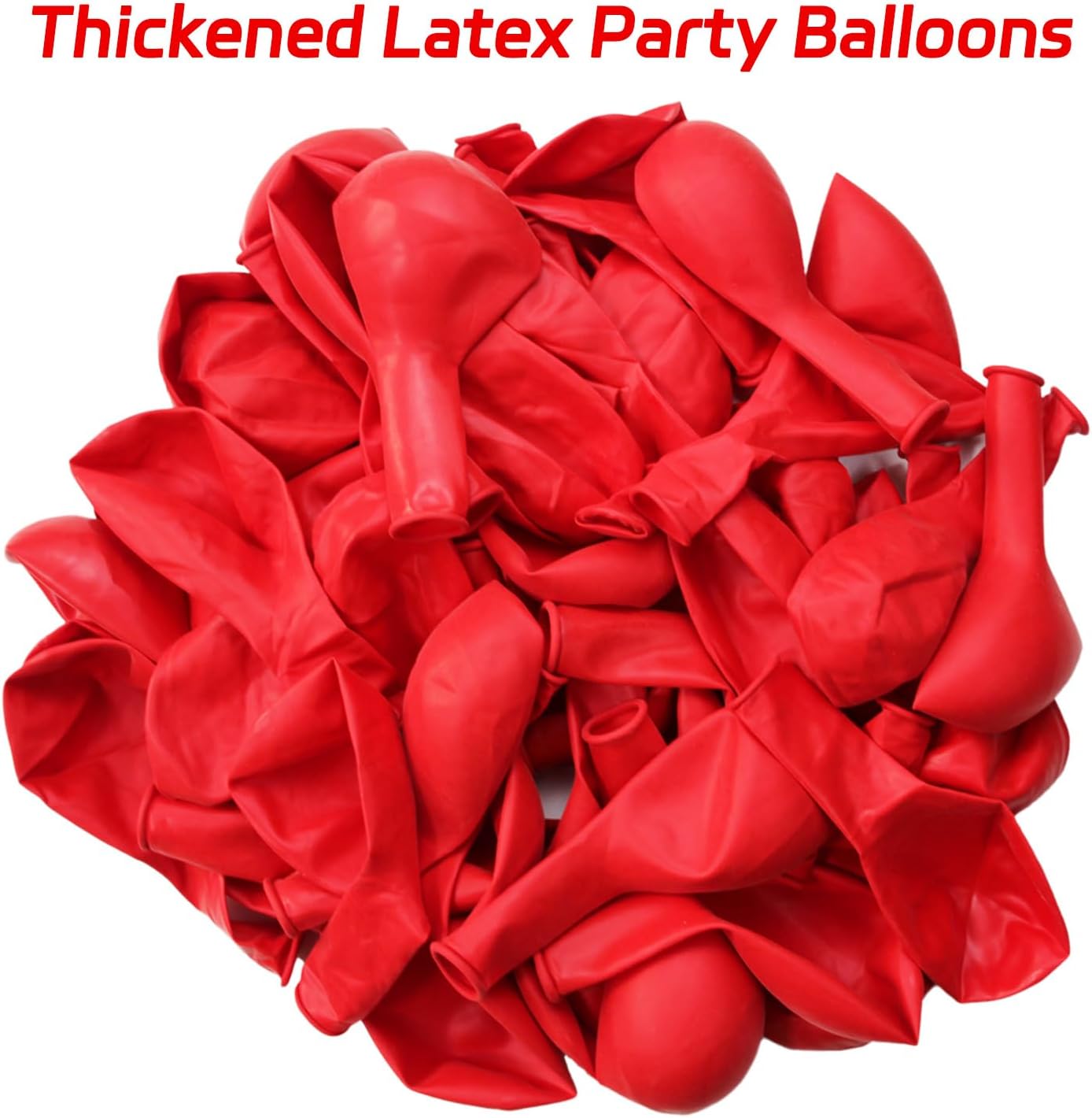 ASIYUHY Red Balloons - 12 Inch Thick Latex Helium Balloons with 2 Ribbon Rolls | Perfect for Christmas, Valentine's, Birthdays & Baby Showers