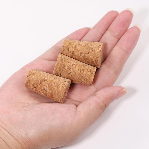 100 Pack Natural Soft Wood Corks, Tapered Cork Wooden Beer Bottle Stopper for Wine Making Craft, Leakproof,DIY Crafts (100 Pcs)