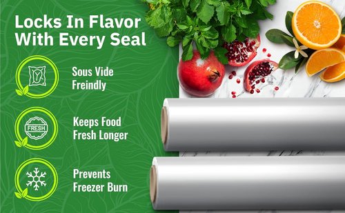 EverFresh Vacuum Sealer Rolls - 11" x 25' | 15% Thicker Embossing, BPA Free, 4 Pack