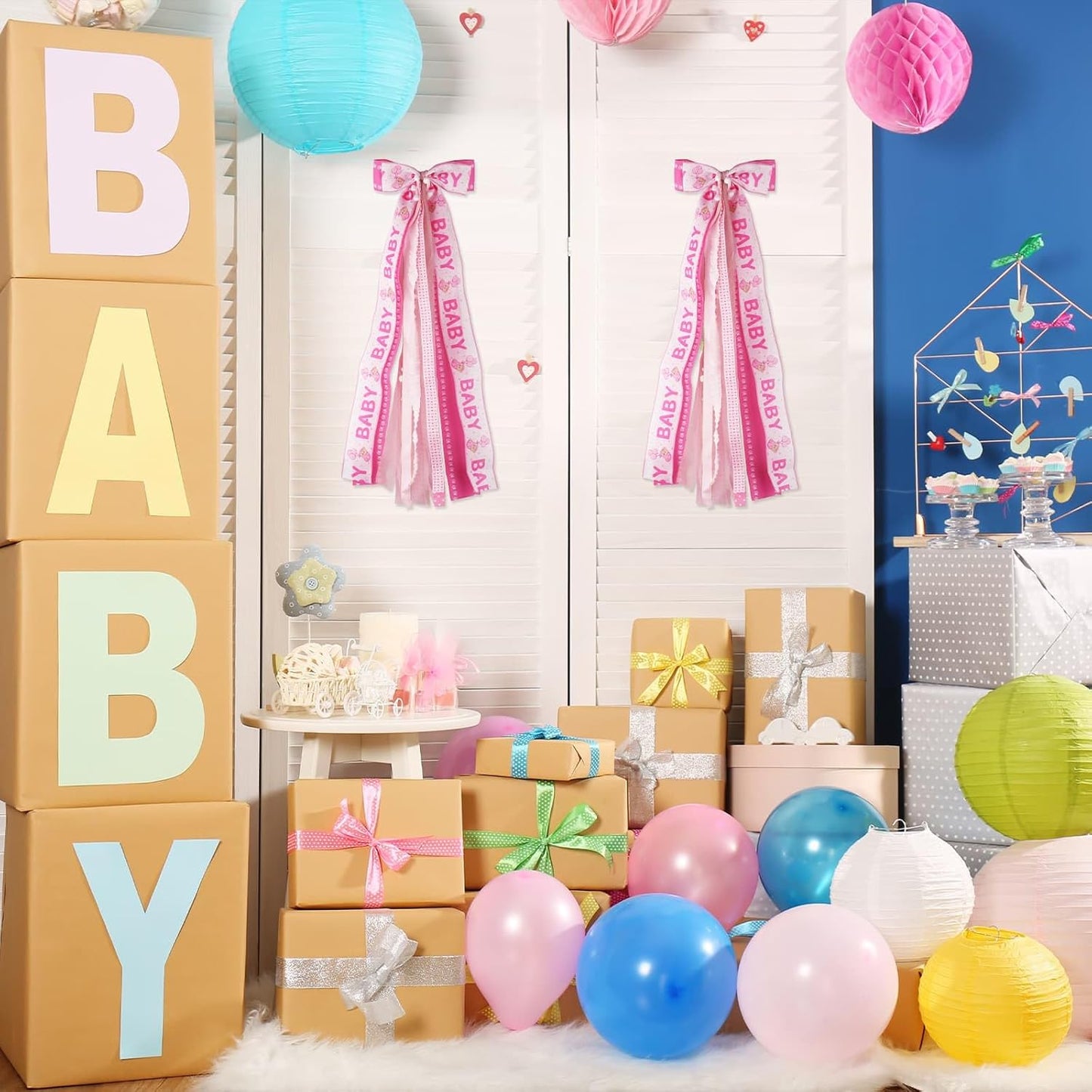 Welcome Home Wreath Bow by Baby Girl - 27.5" Large Pink 11-Layer Ribbon Door Hanger for Nursery Decor
