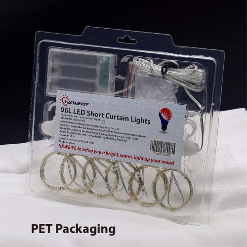 HXWEIYE Short Curtain Lights - 3.3x5Ft Warm White Fairy Light with Timer & 8 Clips for Indoor Decor