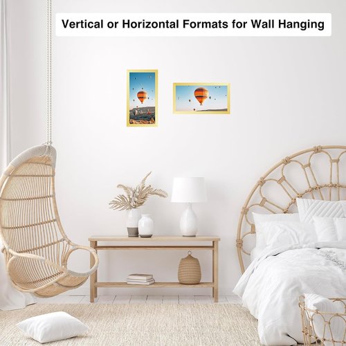 JCJMY 6x12 Gold Picture Frame - Wall Mountable for Horizontal or Vertical Display | Shatter-Resistant Plexiglass