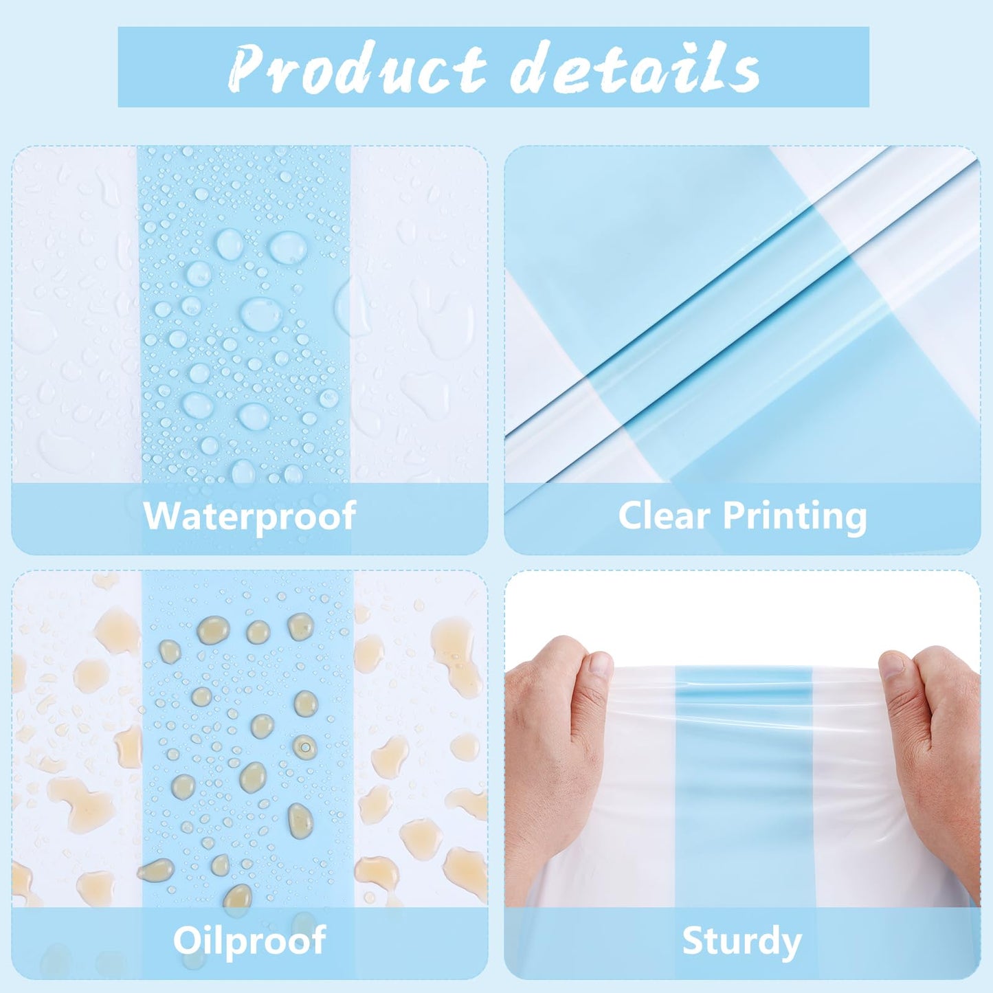 Kesfey 3 Packs Light Blue and White Vertical Striped Table Cloth 54 x 108 Inches Bluey Stripe Table Cover Disposable Plastic Beach Tablecloths Waterproof Rectangle Picnic Tablecover for Birthday Party