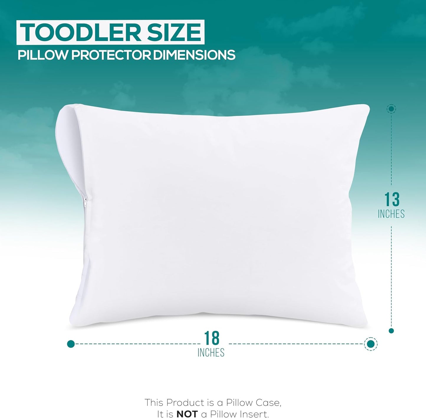 Utopia Bedding Pillow Protectors - Set of 2 Toddler Size, Waterproof & Bed Bug Proof Encasements (White)