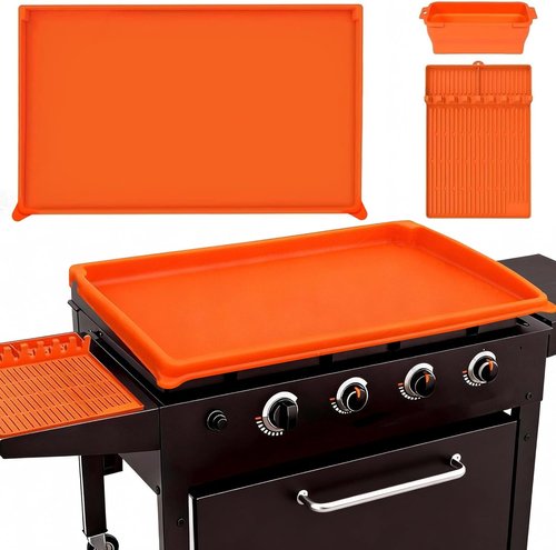 Joyhalo 36" Blackstone Silicone Griddle Cover - Includes 16" Spatula Mat & Grease Cup Liners for All-Season Outdoor Use