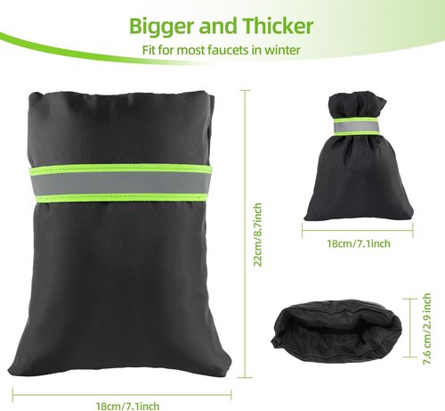 Insoma Pro Outdoor Faucet Cover - Thick Insulation for Winter Freeze Protection | 7.1" W x 8.7" H, 2 Pack
