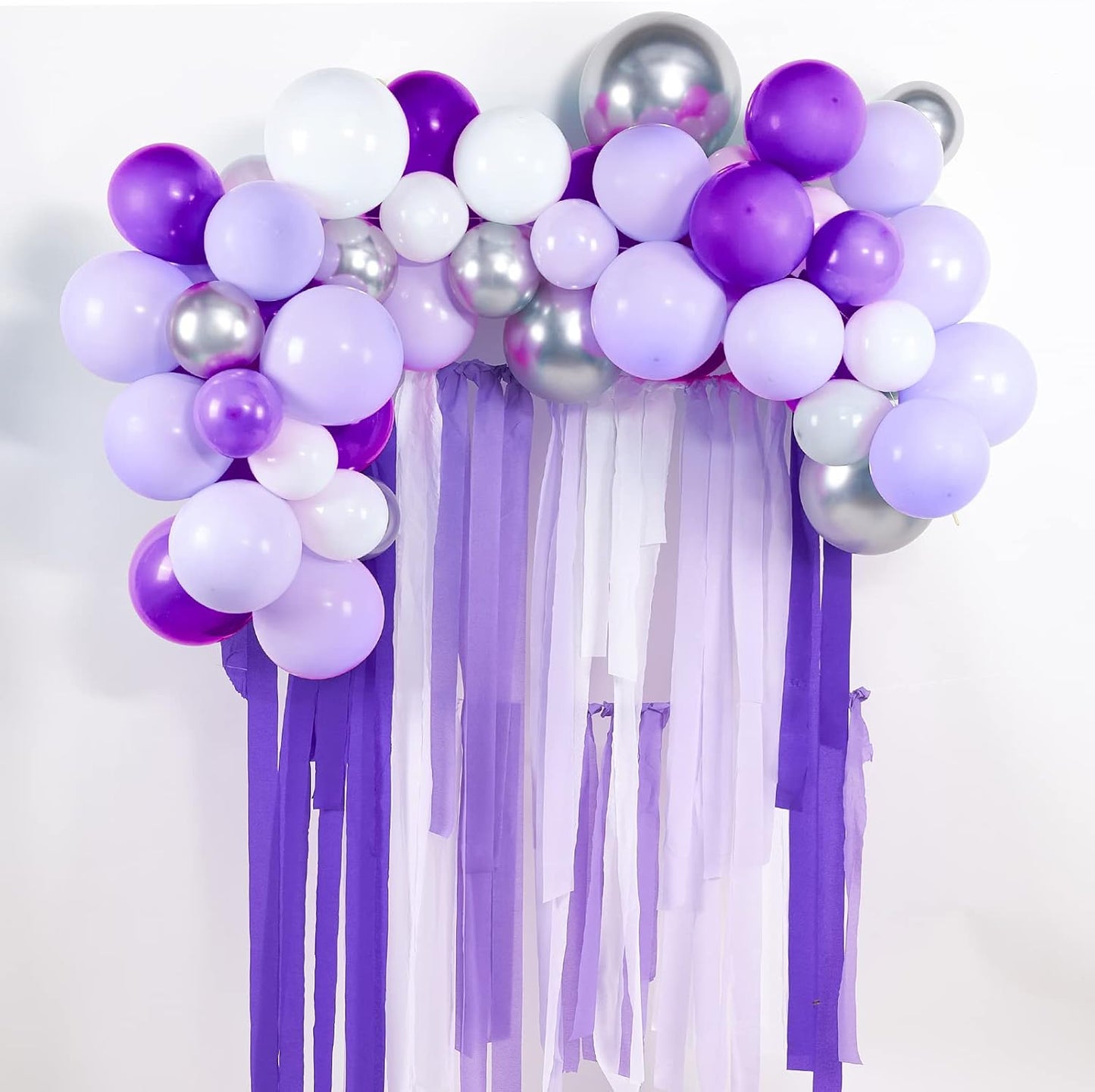 PartyWoo Crepe Paper Streamers - Light Purple 4 Rolls | 328ft for Party, Wedding, Birthday Decor