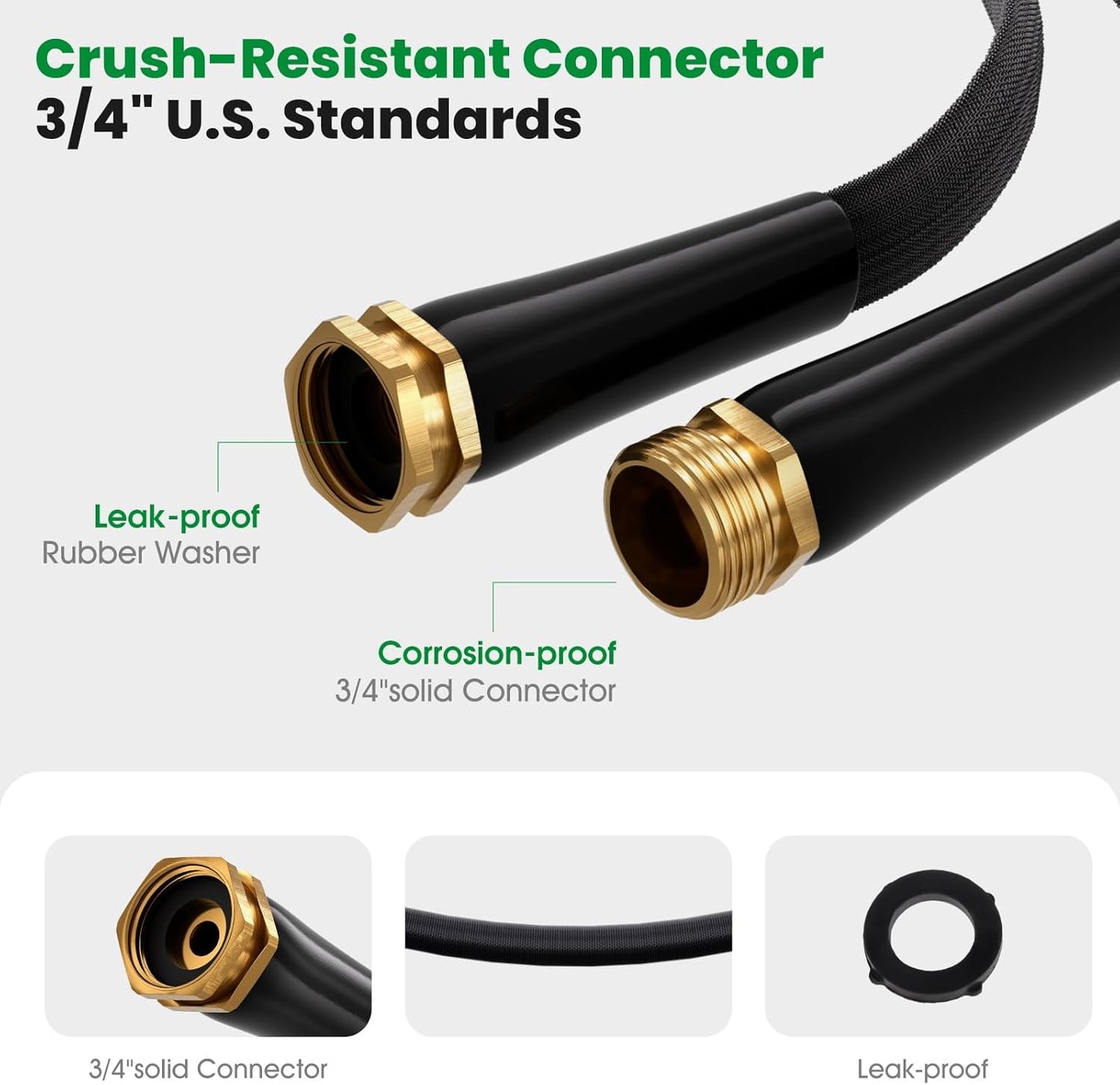 Ultra Lightweight 50FT Garden Hose - Kink-Free, Burst-Resistant & Flexible for Outdoor Use