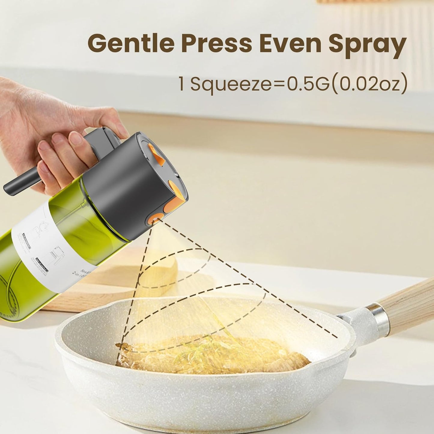 LAKUMIQI 17oz Oil Sprayer - 2 in 1 Light-Blocking Glass Spray Bottle for Cooking & BBQ