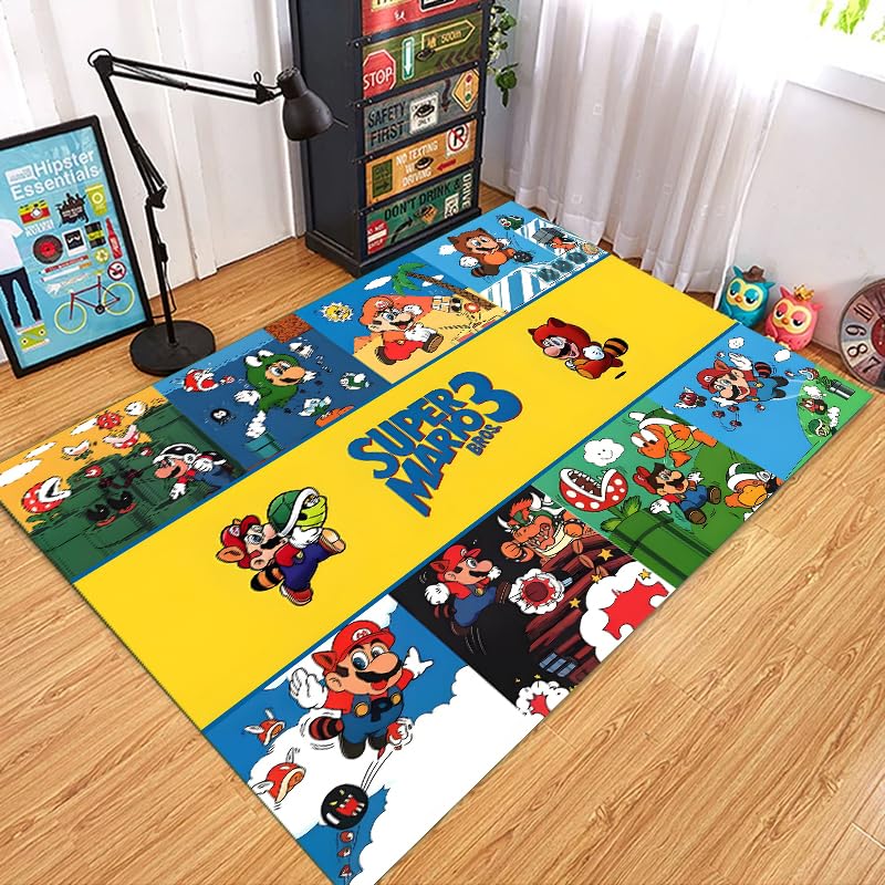 Mario Kawaii Rug Anime Carpet Cute Bedroom Indoor Outdoor 62x39in - Variation of THIS listing