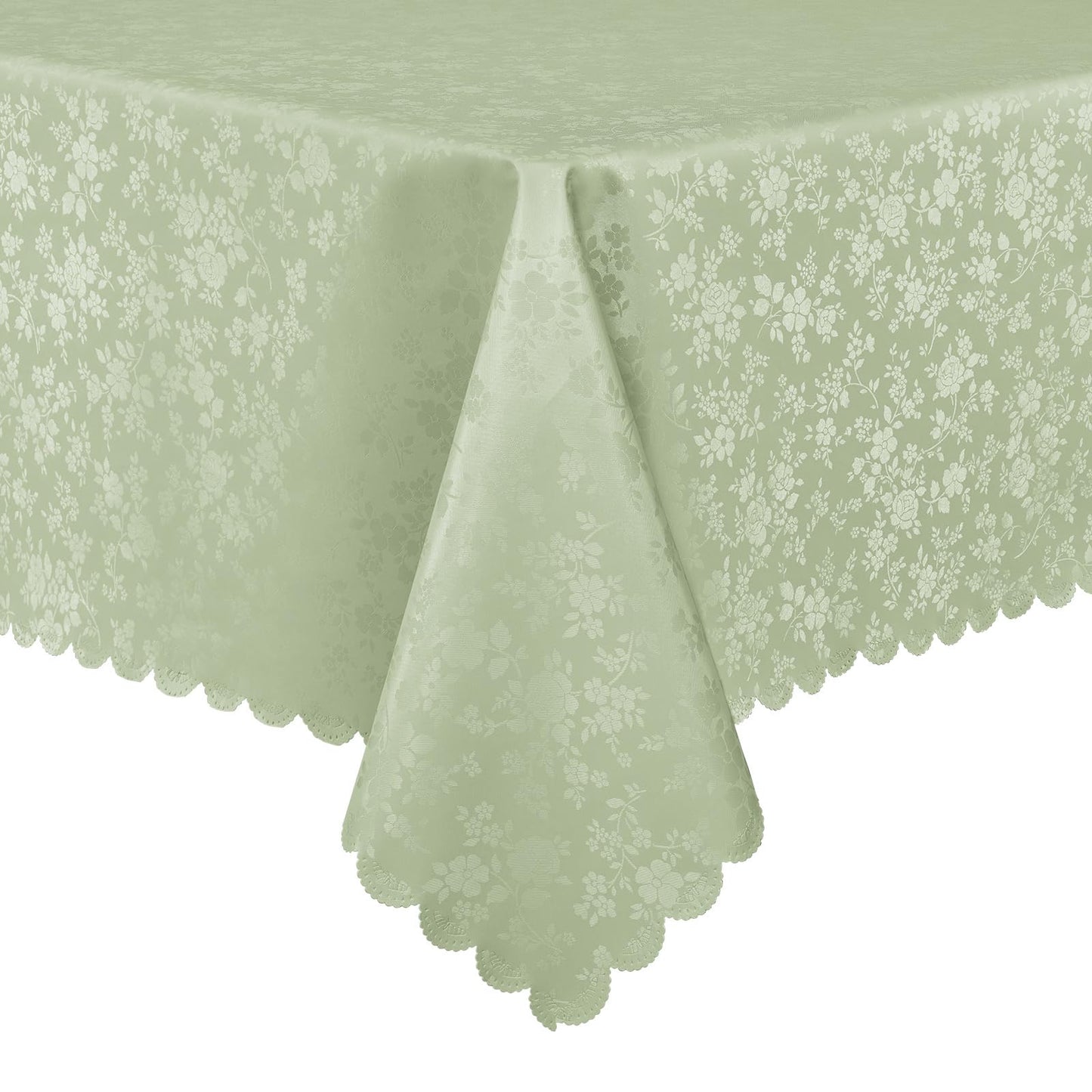 Smiry Rectangle Table Cloth, Waterproof Heavy Duty Vinyl Tablecloths, Wipeable Washable Table Cover for Kitchen and Dining Room (Grass Green, 60" X 120")